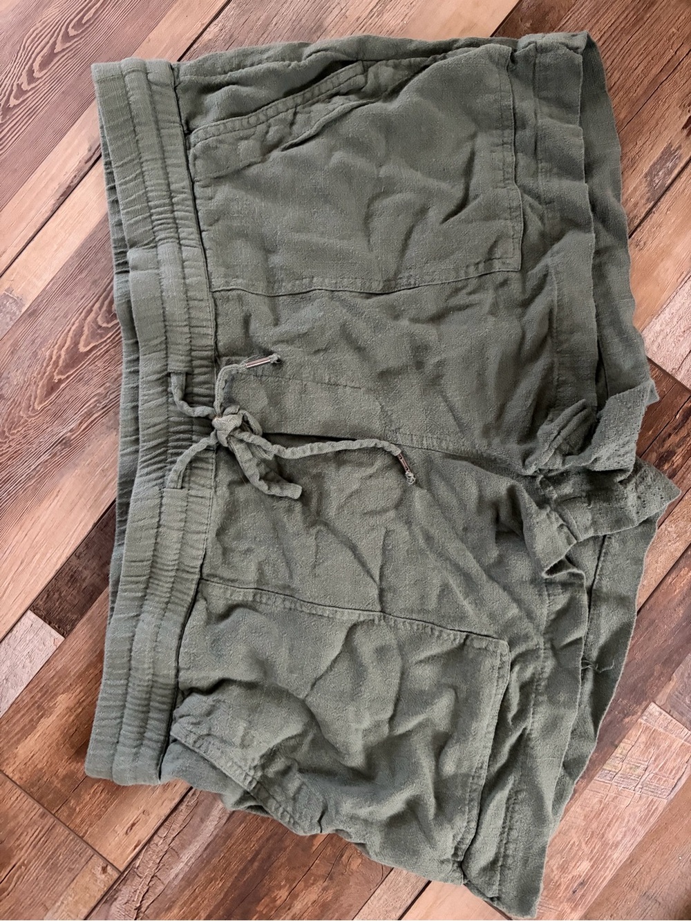 Women's Olive Drawstring Shorts